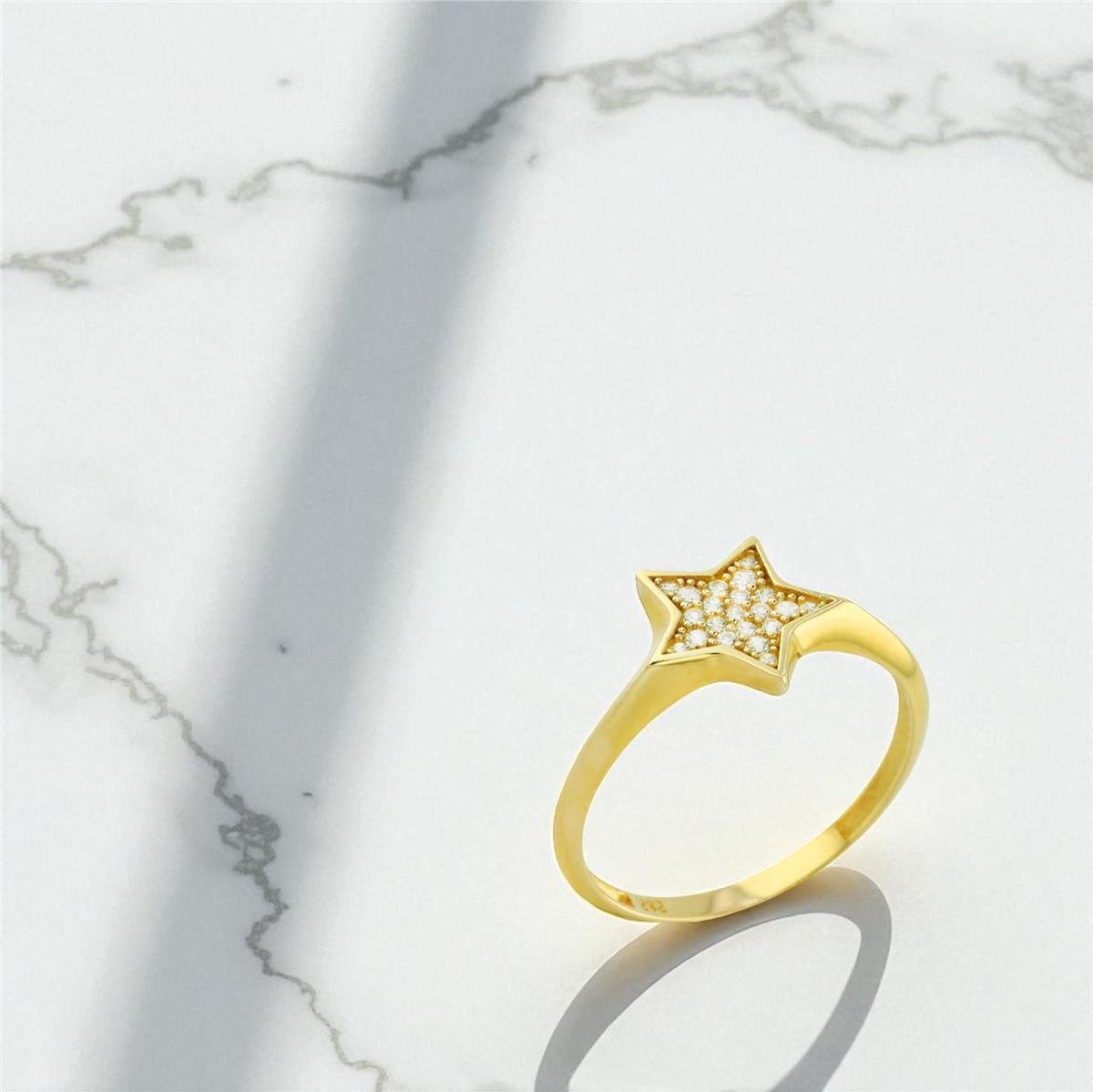 14 Ayar Altın Yıldızlı Yüzük  -  0197927