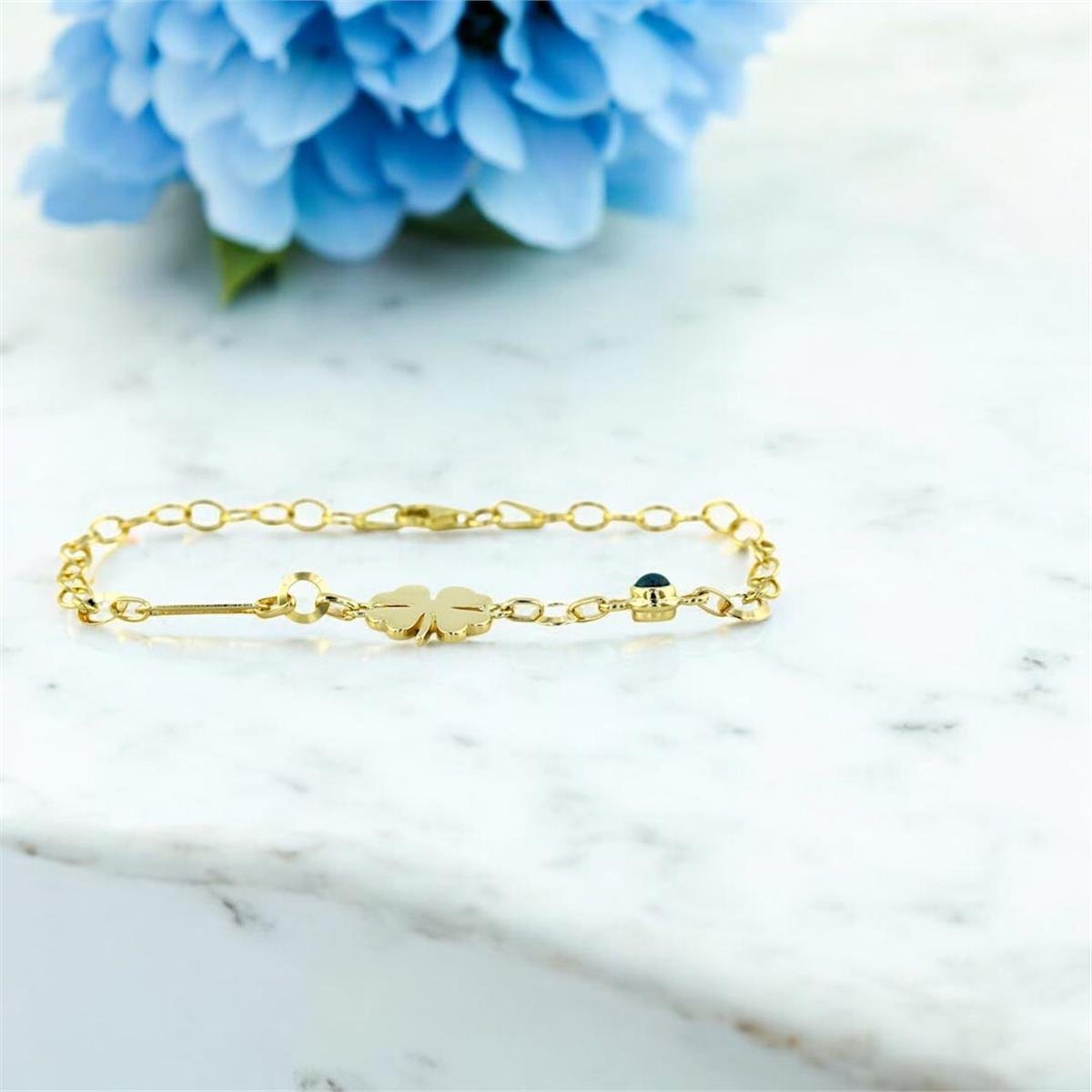 14 Ayar Altın Yonca Bileklik  -  0200934