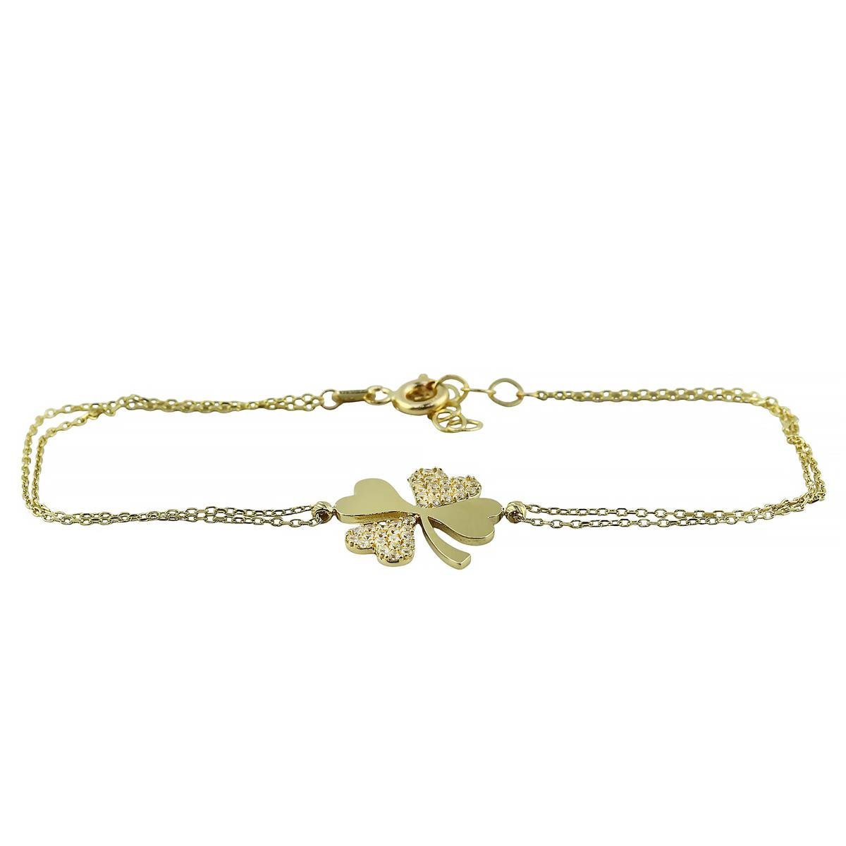 14 Ayar Altın Yonca Bileklik  -  F004777