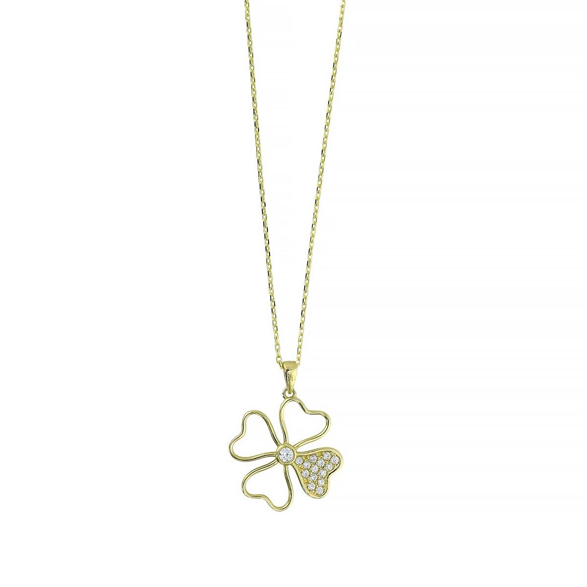 14 Ayar Altın Yonca Kolye  -  0201213