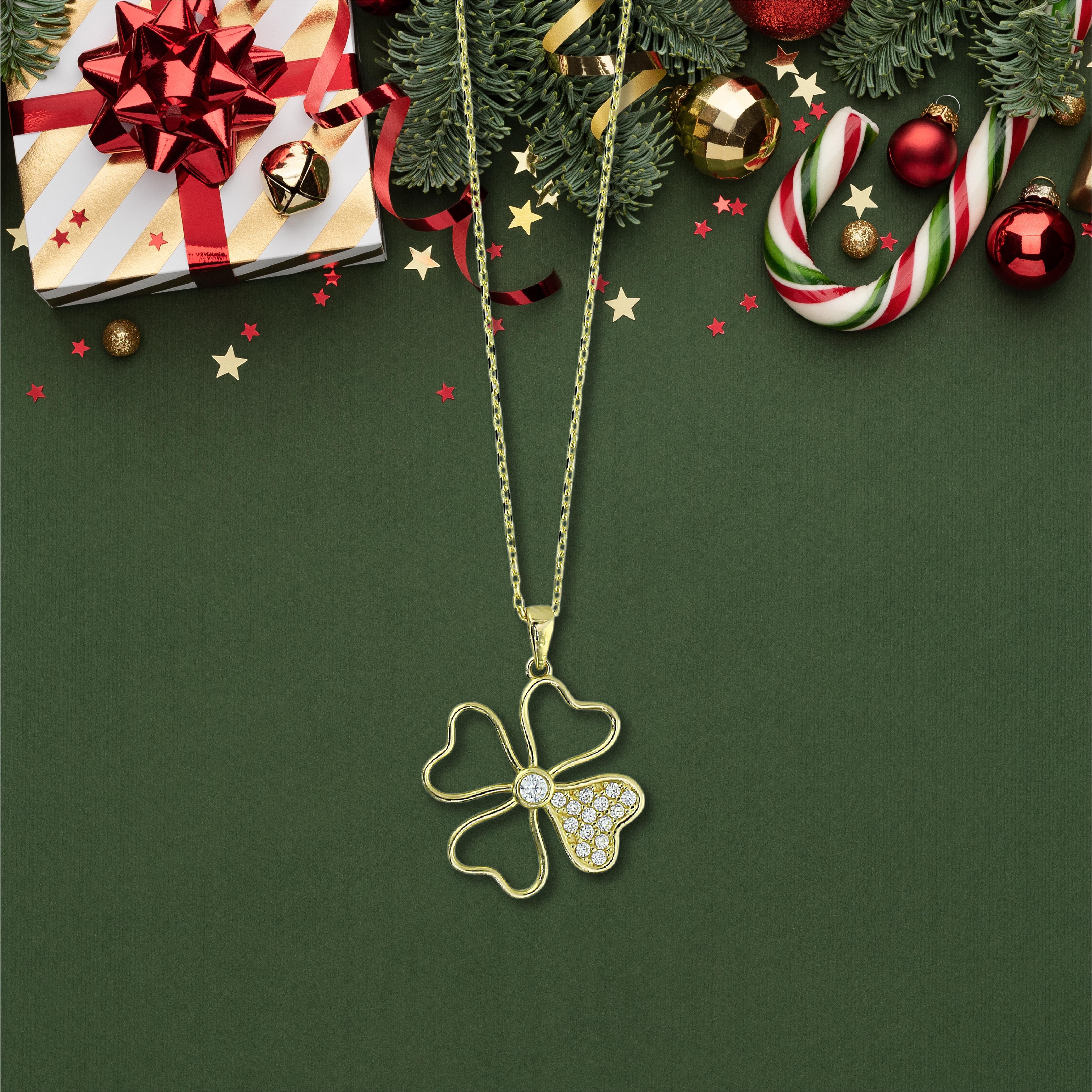 14 Ayar Altın Yonca Kolye  -  0201213