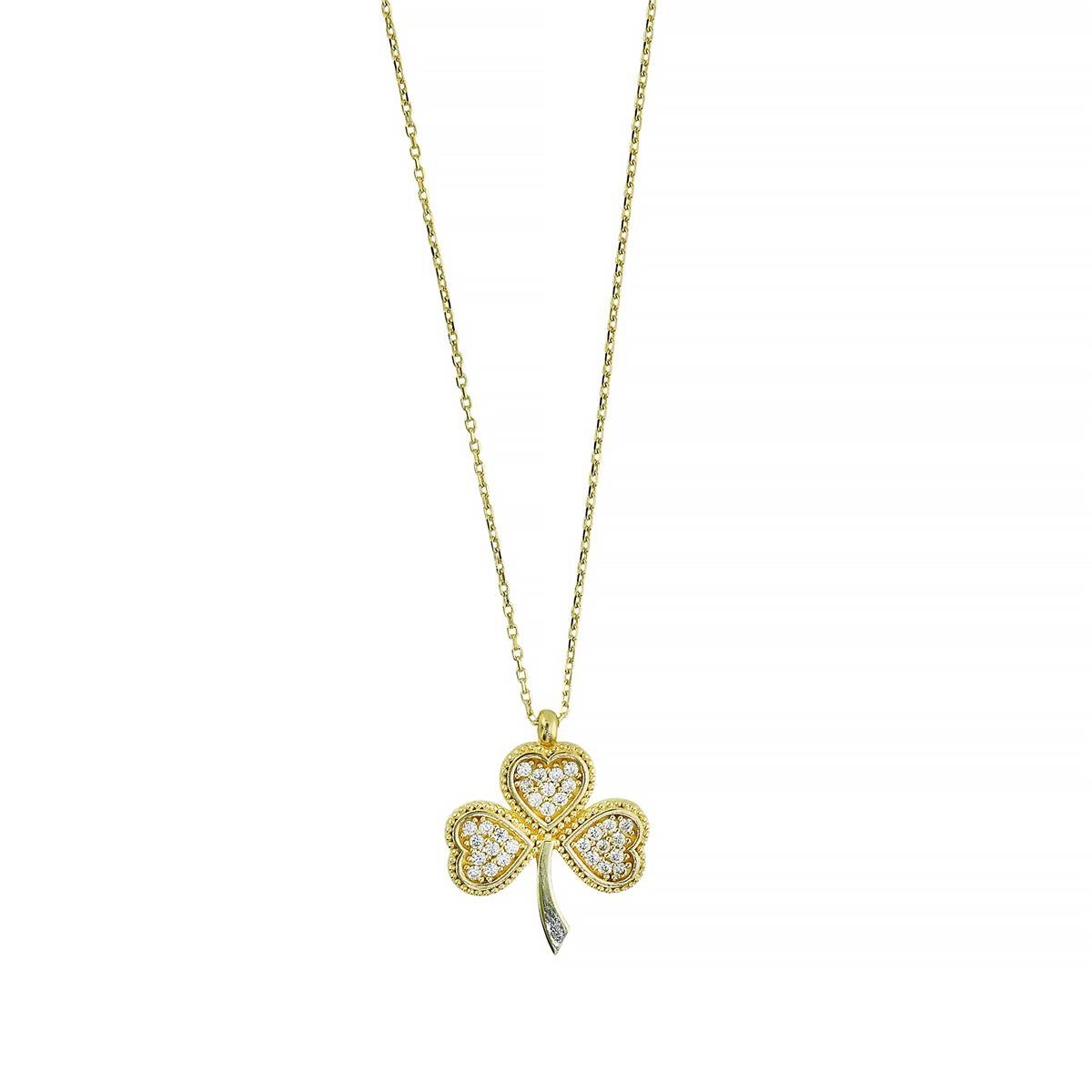 14 Ayar Altın Yonca Kolye  -  0201214