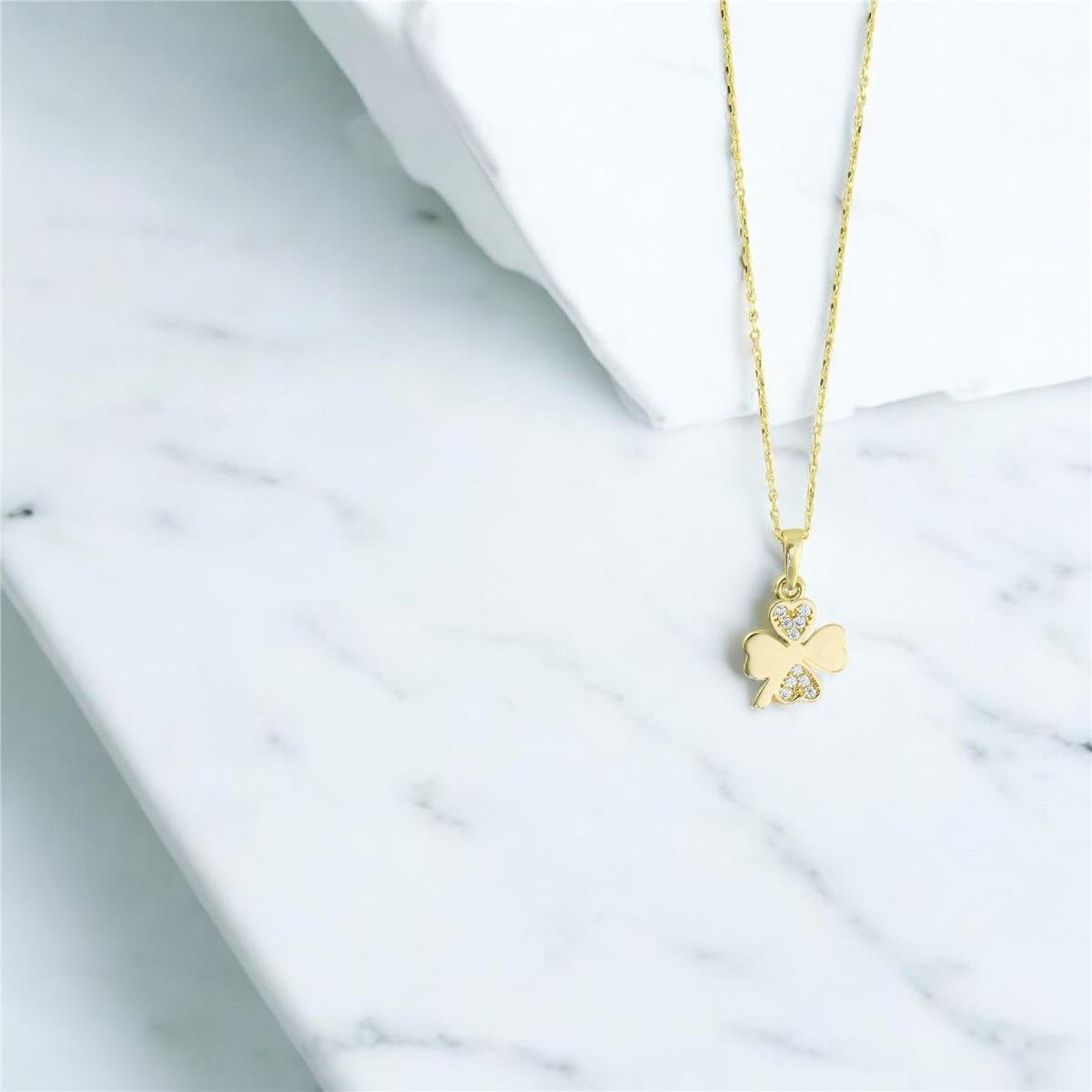 14 Ayar Altın Yonca Kolye  -  0205136