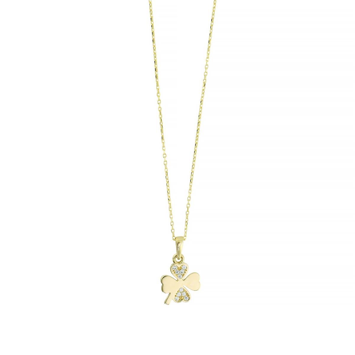 14 Ayar Altın Yonca Kolye  -  0205136