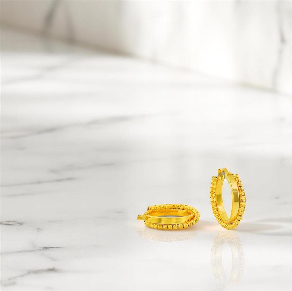 22 Ayar Altın Dorika Küpe  -  0194553