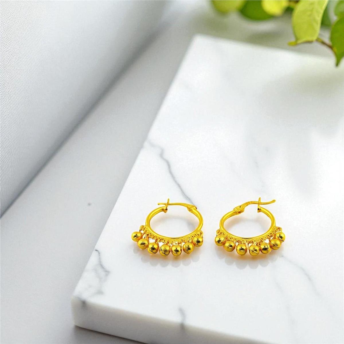 22 Ayar Altın Sallantı Küpe  -  0194563