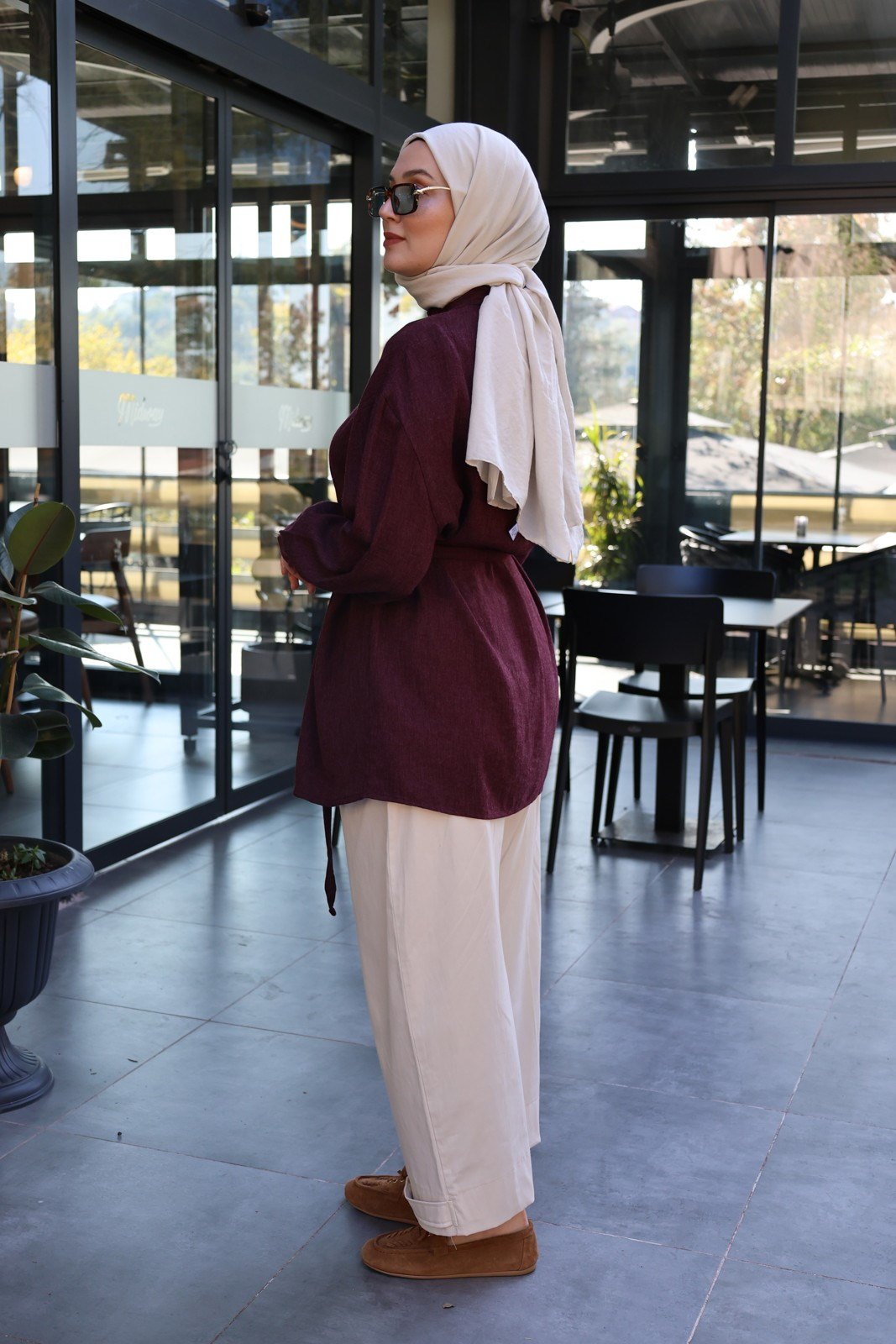 Bağlamalı Gömlek - Bordo