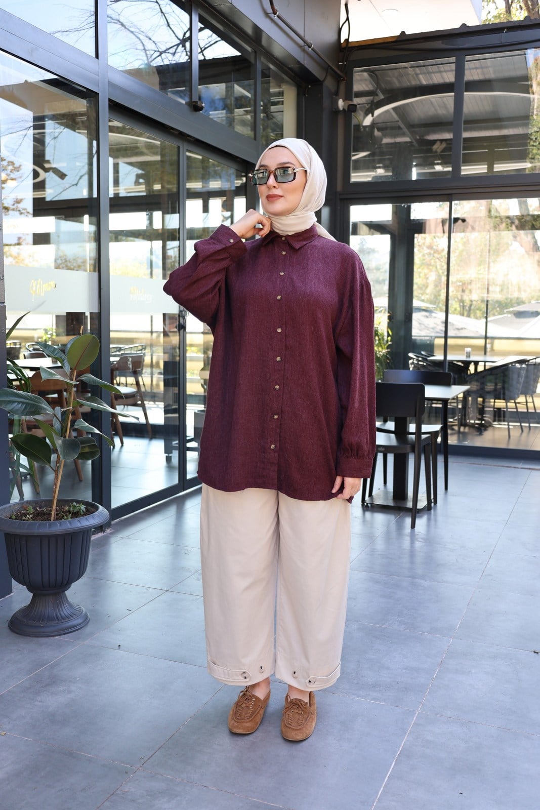 Bağlamalı Gömlek - Bordo