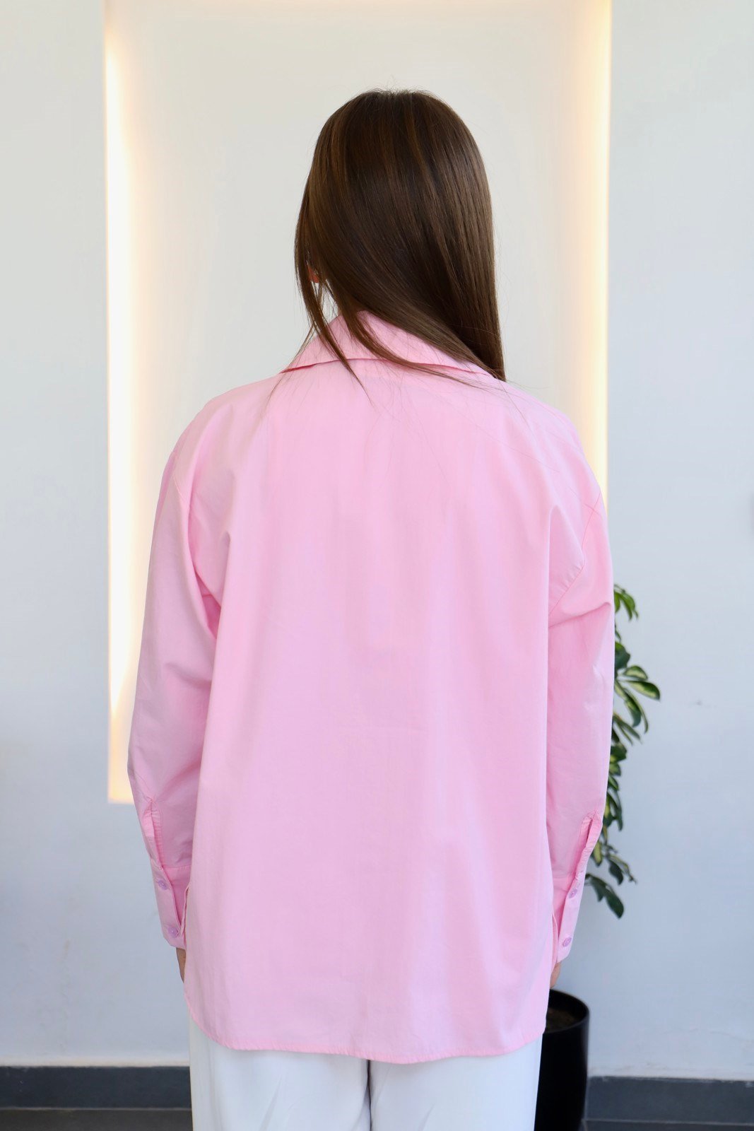 Ceket Yaka Gömlek - Pembe