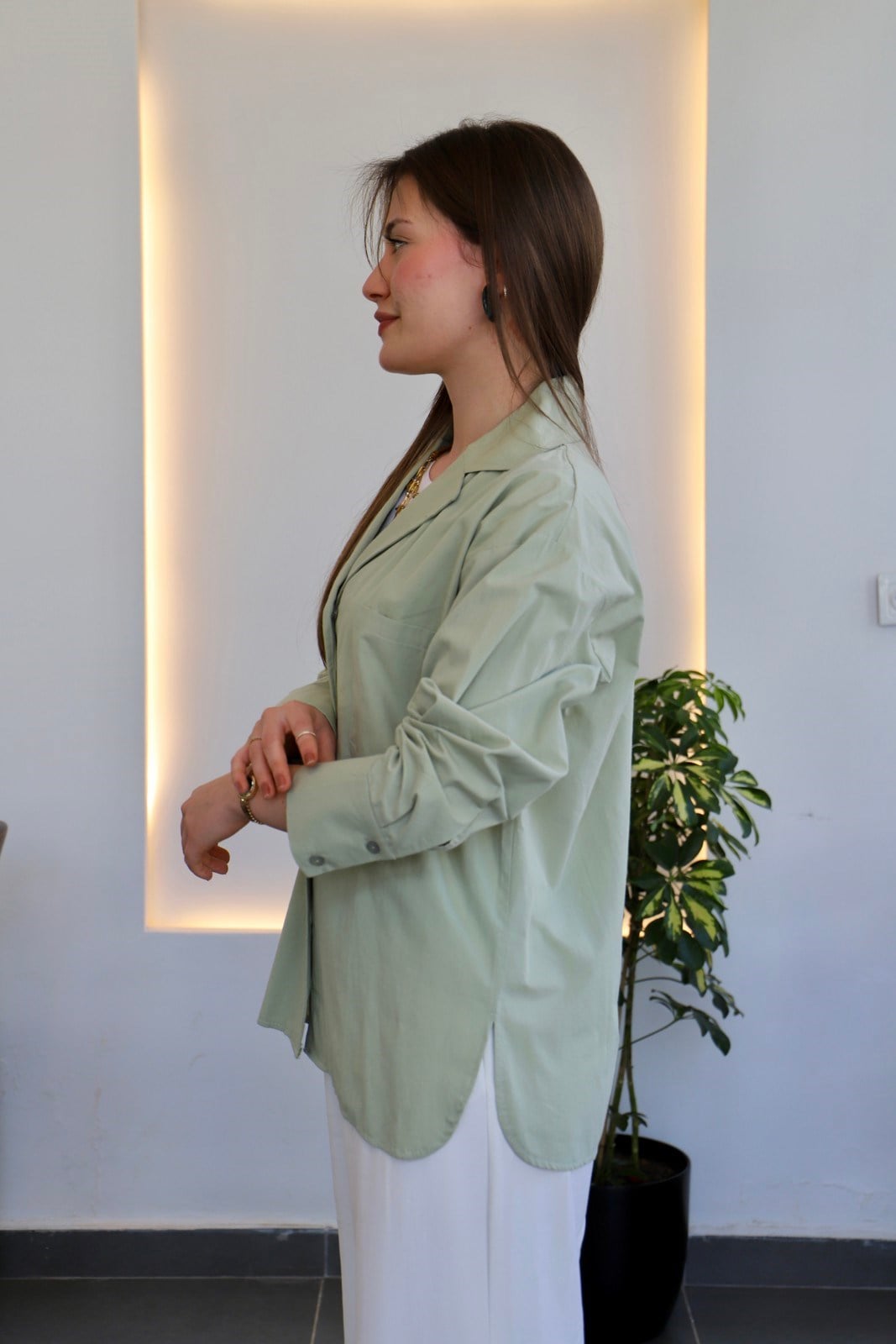 Ceket Yaka Gömlek - Yeşil