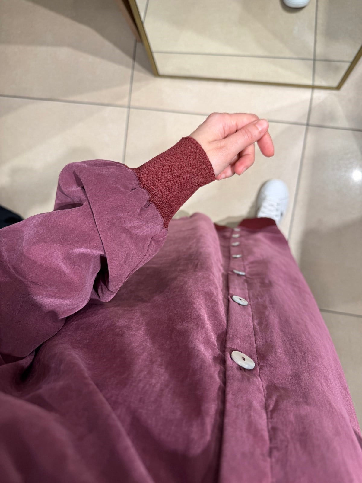 Cupra Düğme Detaylı Kap - Bordo