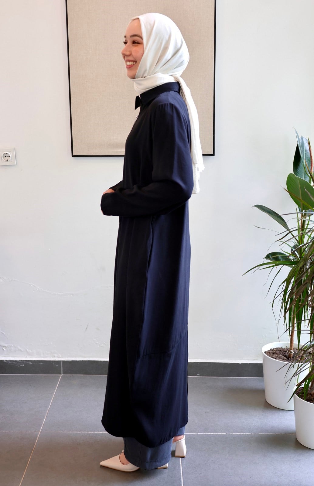 Giy Çık Kap Model Yırtmaç Detay - Siyah