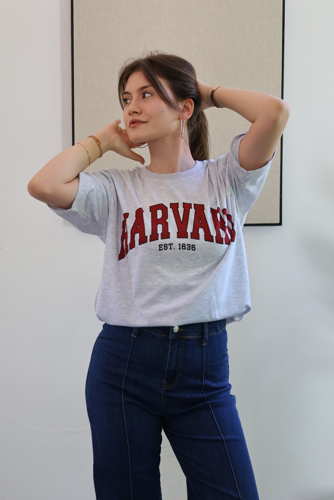 Harvard Baskılı Tshirt