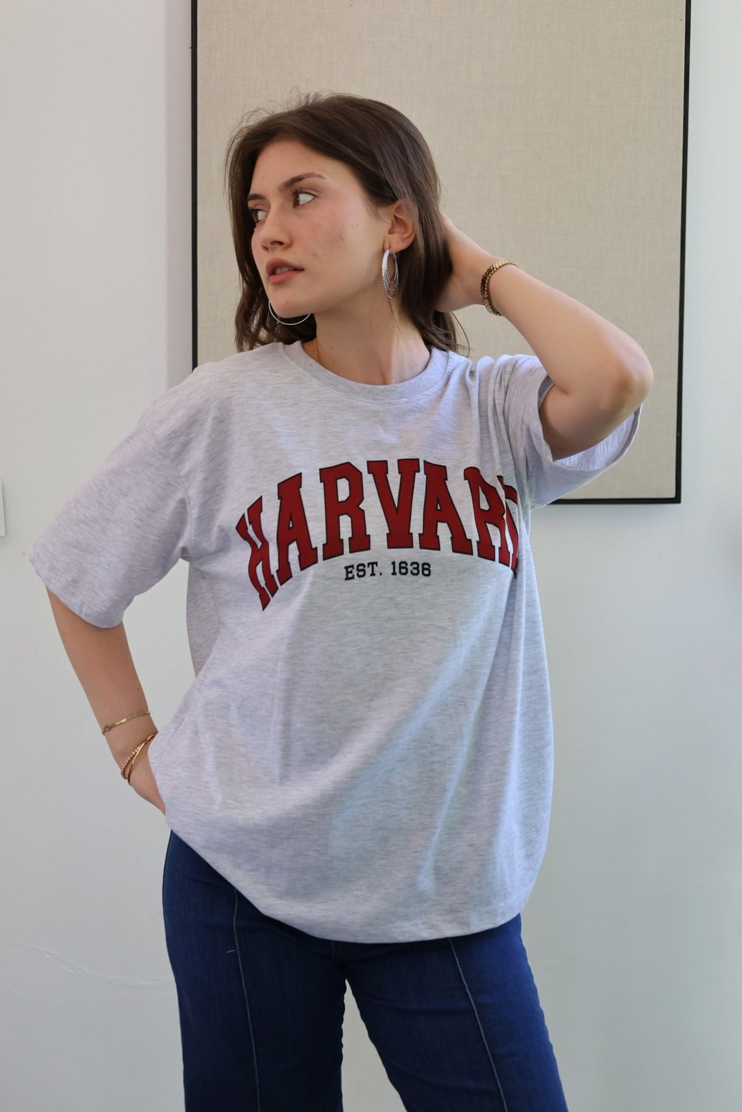 Harvard Baskılı Tshirt