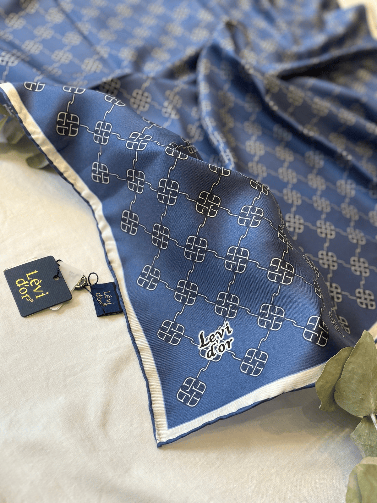 Levidor Twill İpek Eşarp - Mavi