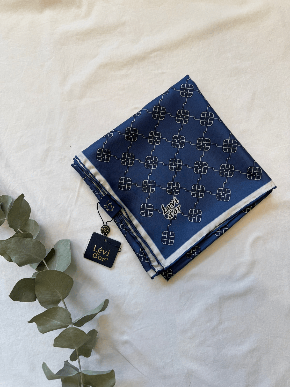 Levidor Twill İpek Eşarp - Mavi