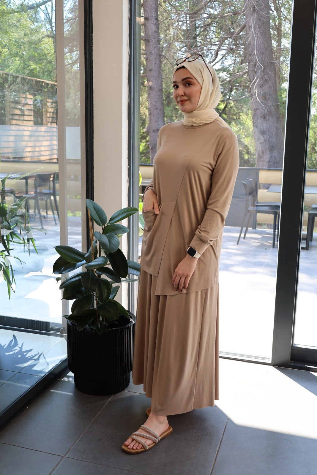 Lina Etek Takım - Krem
