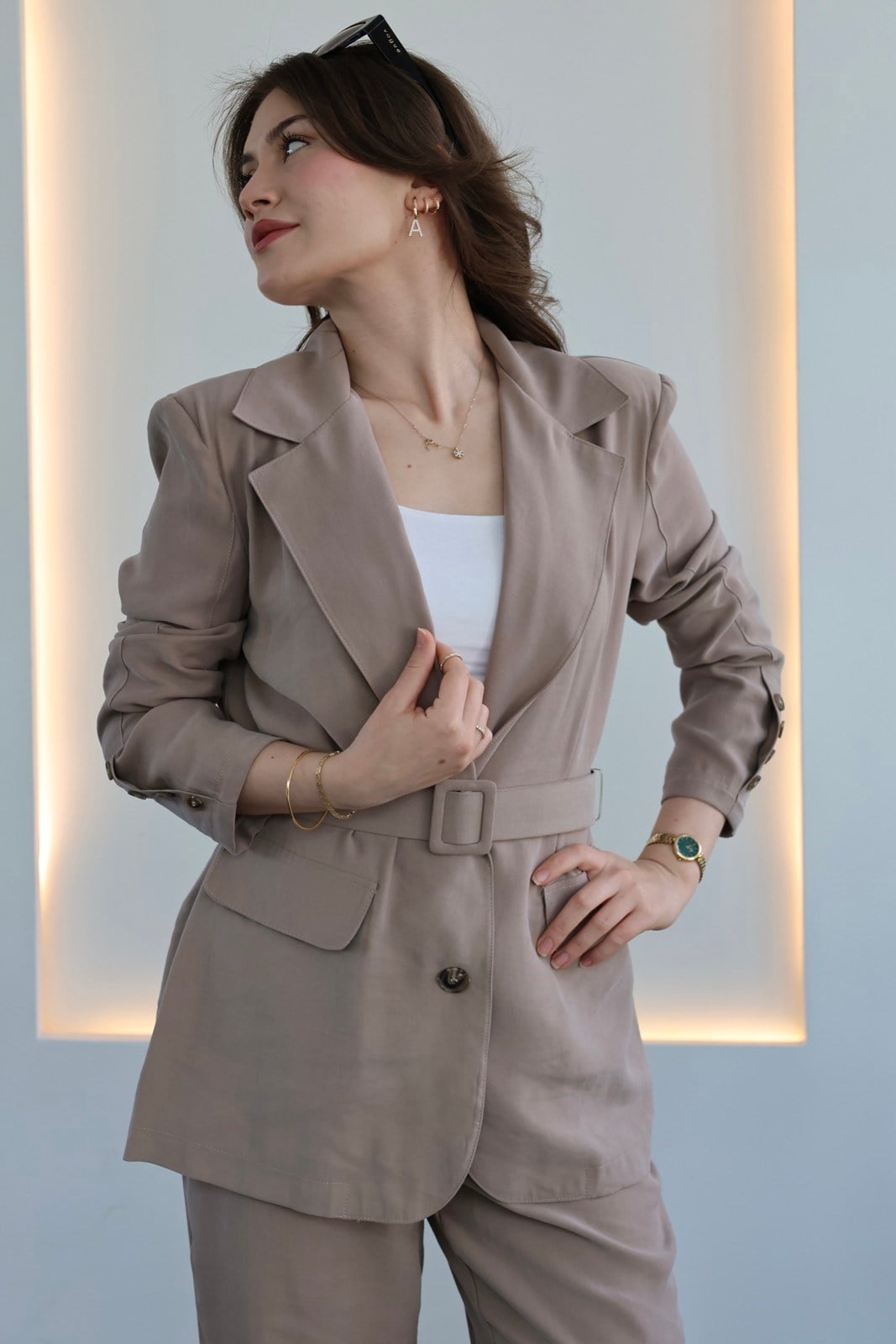 Modal Kumaş Ceketli Takım