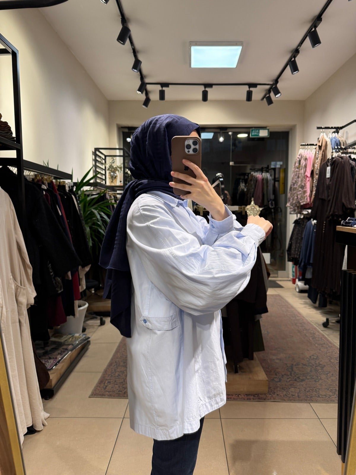 Oversize Tasarım Gömlek - Mavi
