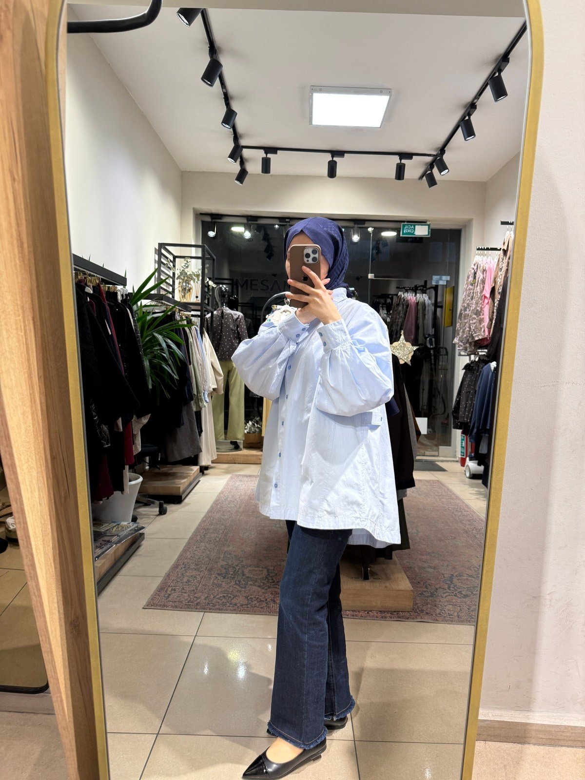 Oversize Tasarım Gömlek - Mavi