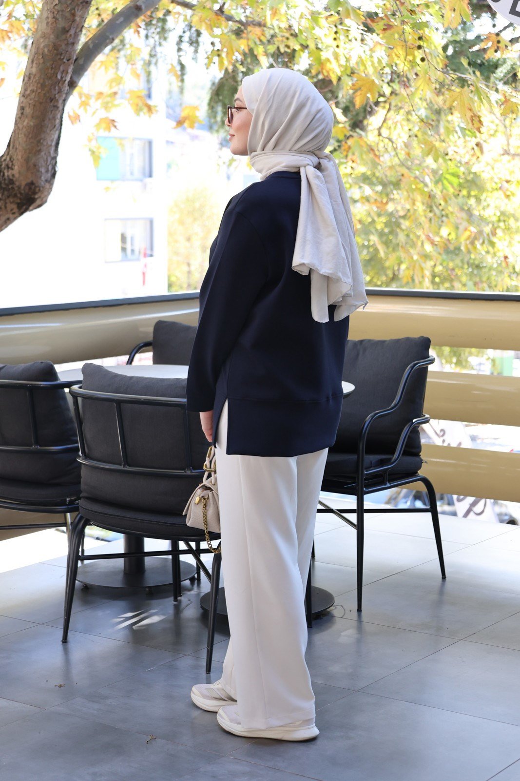 Pamuklu Oysho Kumaş Sweat - Lacivert
