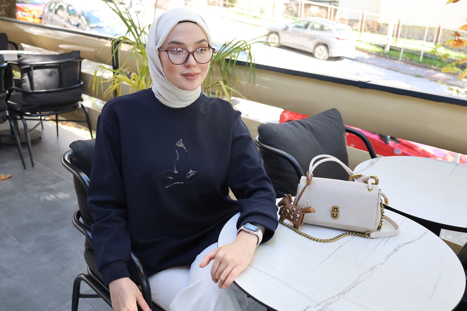 Pamuklu Oysho Kumaş Sweat - Lacivert