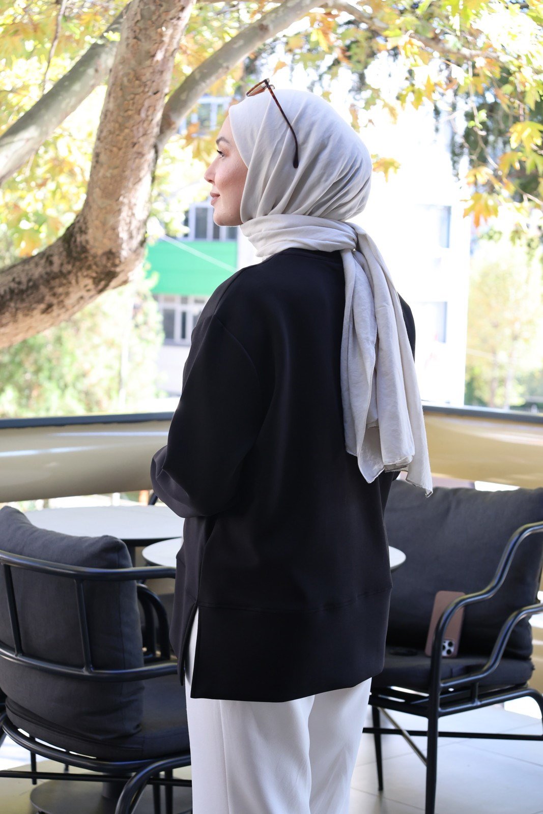 Pamuklu Oysho Kumaş Sweat - Siyah