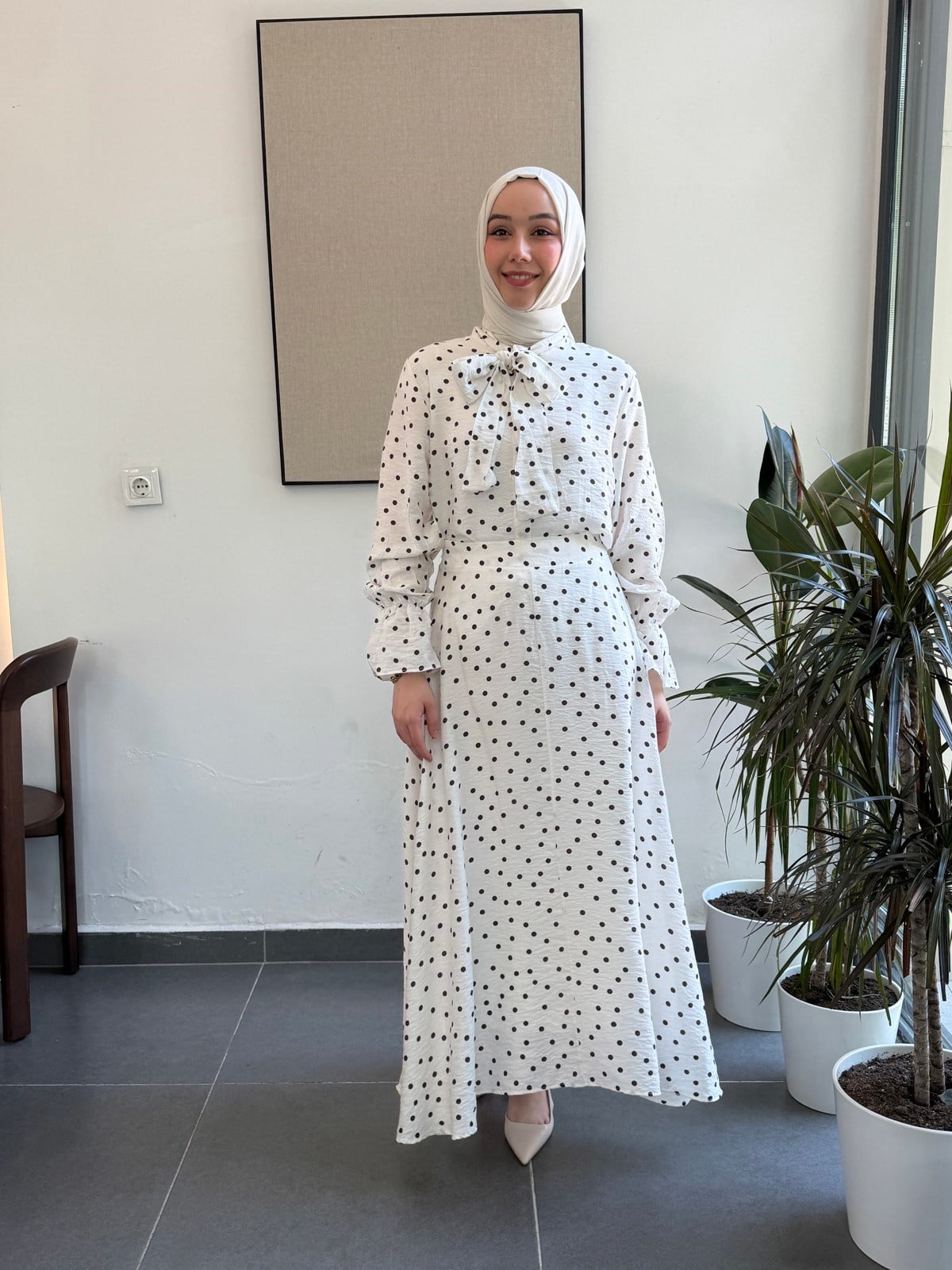 Puantiye Tensel Etek Takım - Sarı