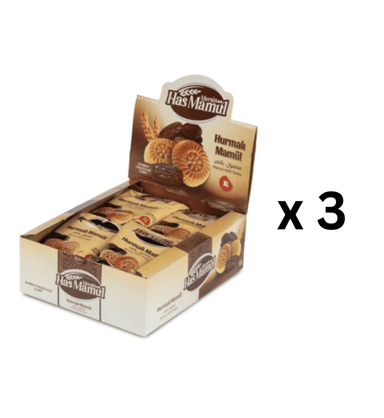 XL Date Mamoul – 12 Pieces, 720g x 3 Boxes