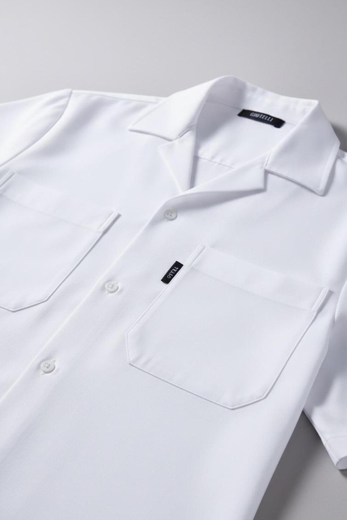 APAŞ YAKA KETEN ERKEK GÖMLEK Beyaz - Sabri Özel