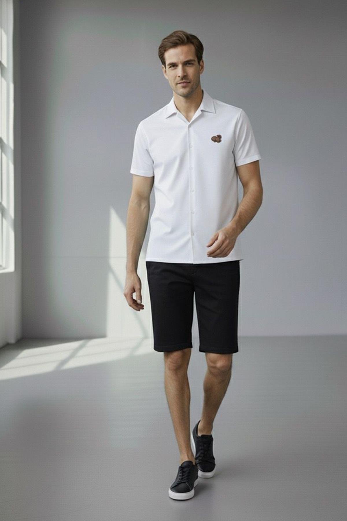 APAŞ YAKA TENCEL ERKEK GÖMLEK Ekru - Sabri Özel