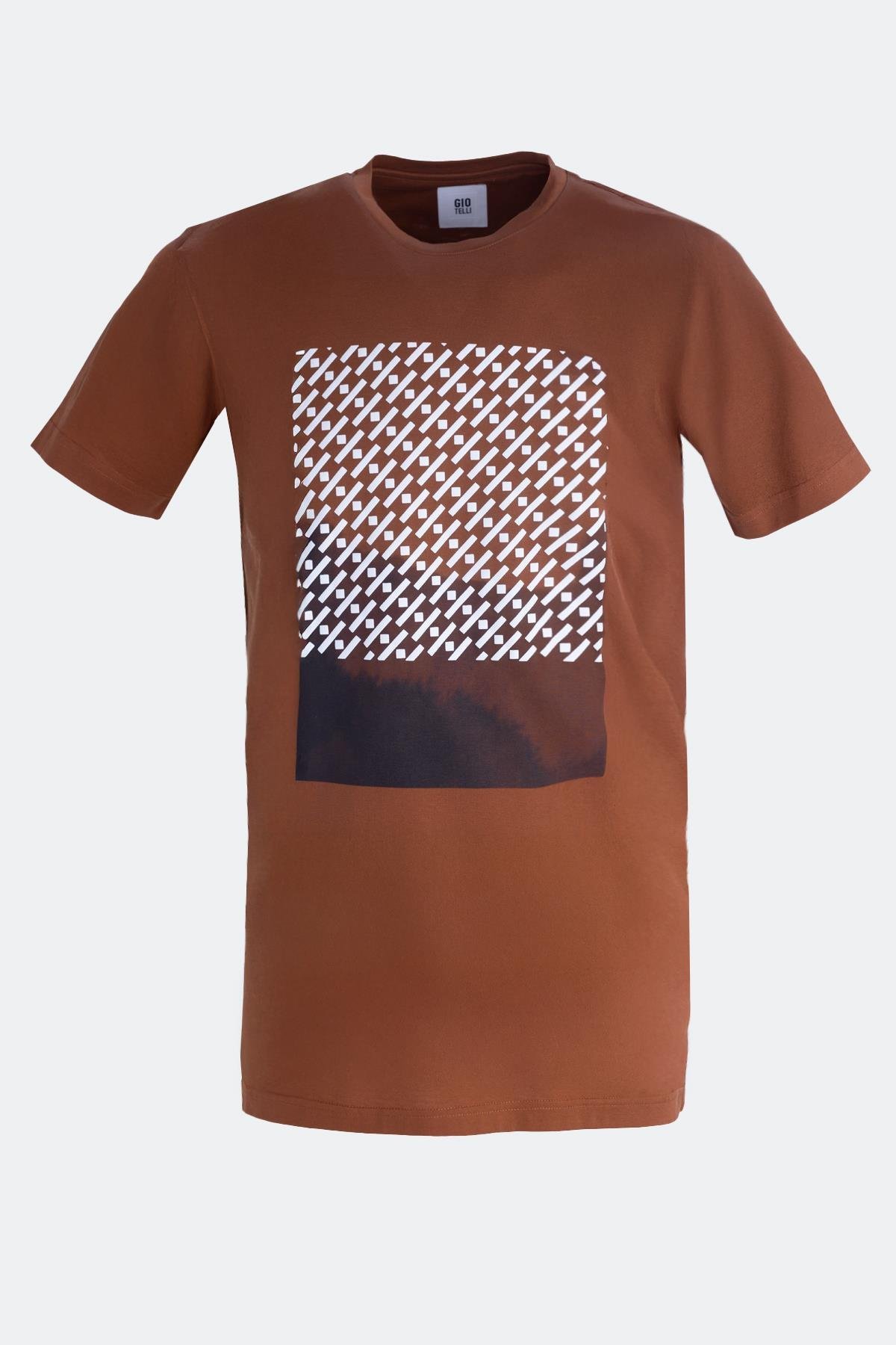 Baskılı Bisiklet Yaka Erkek T-Shirt Tarçın - Sabri Özel