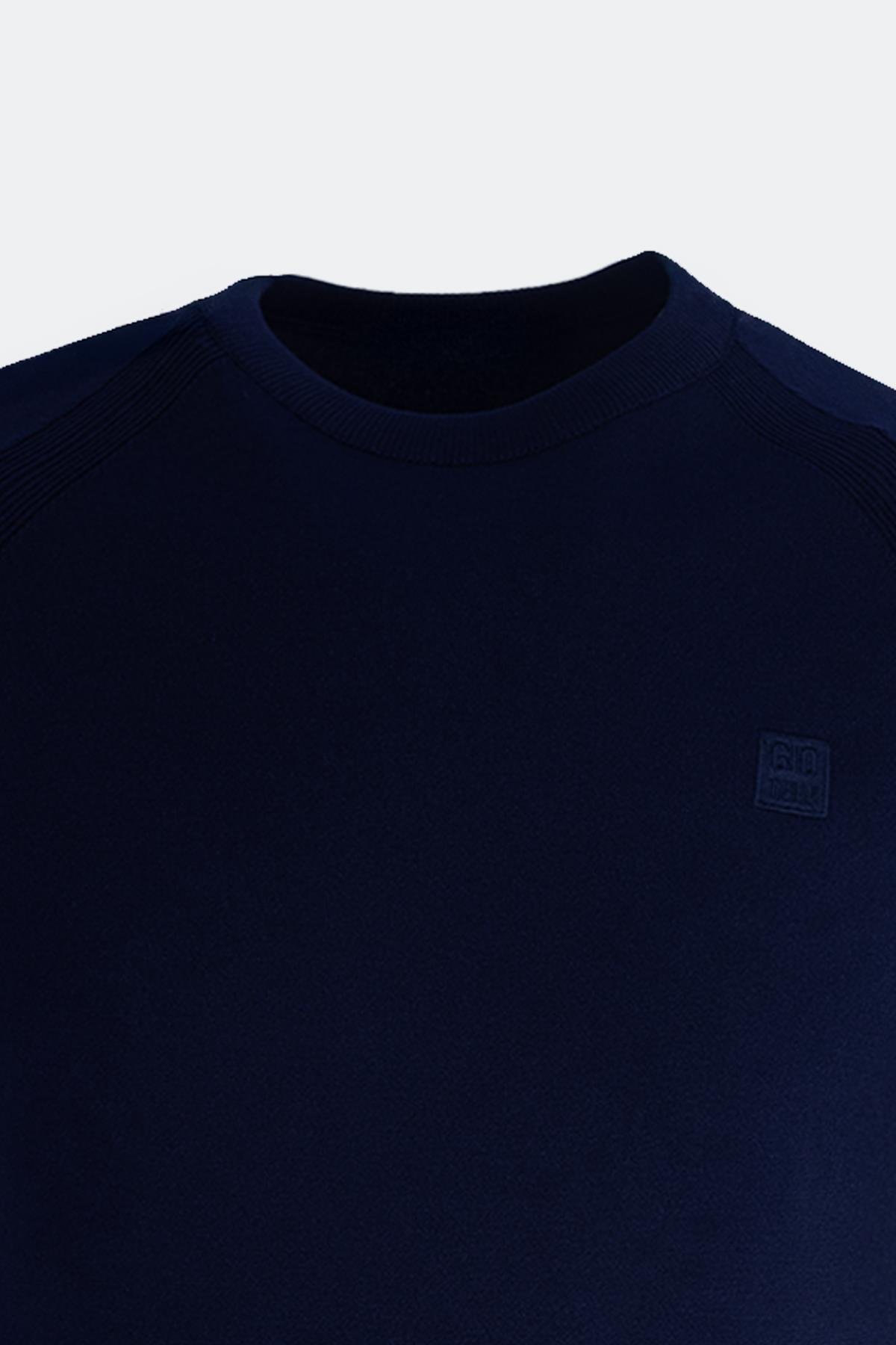 Bisiklet Yaka Reglan Kollu Erkek Triko Lacivert - Sabri Özel