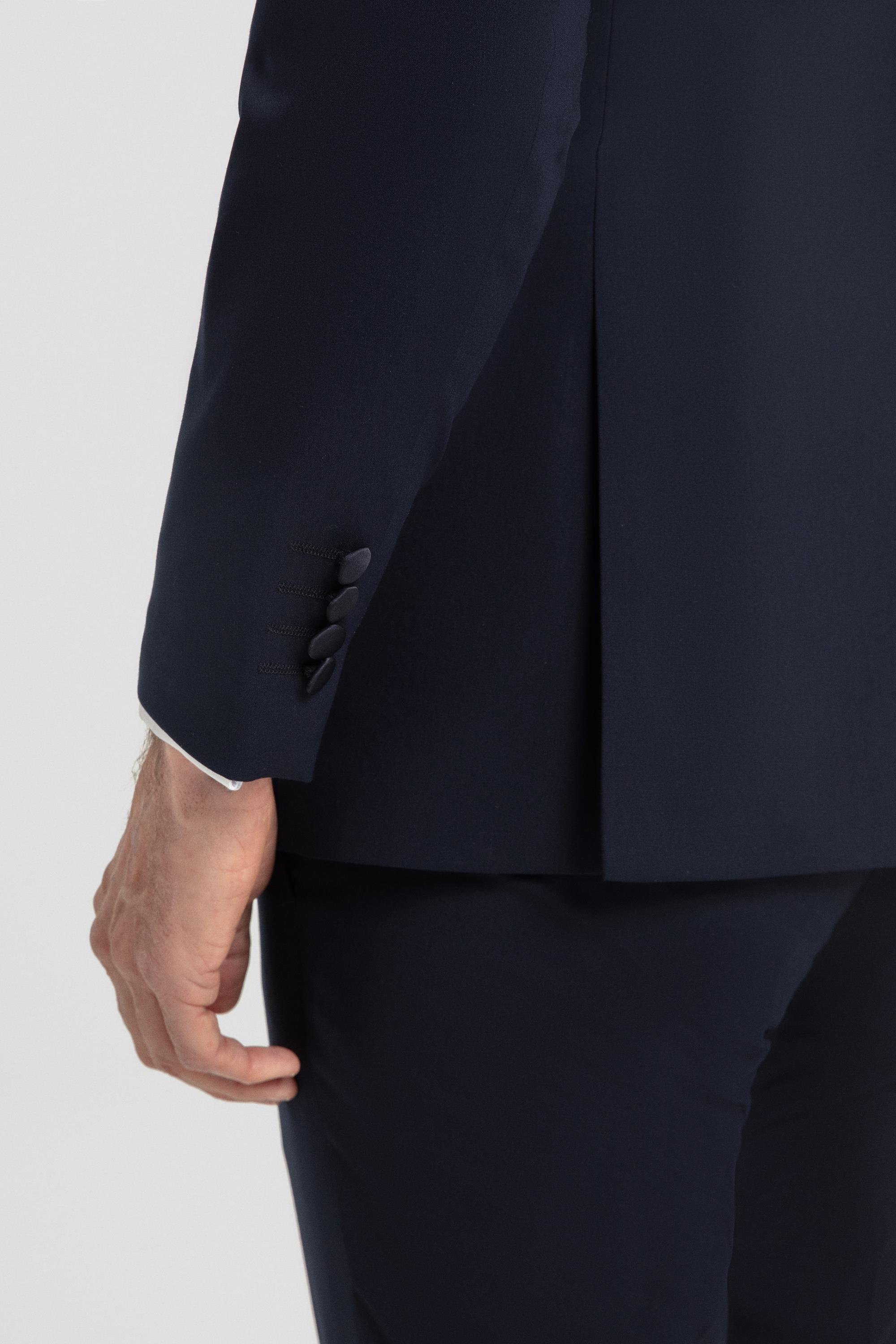 Çıkartılabilir Şal Desenli Smokin Takım Elbise Lacivert - Sabri Özel