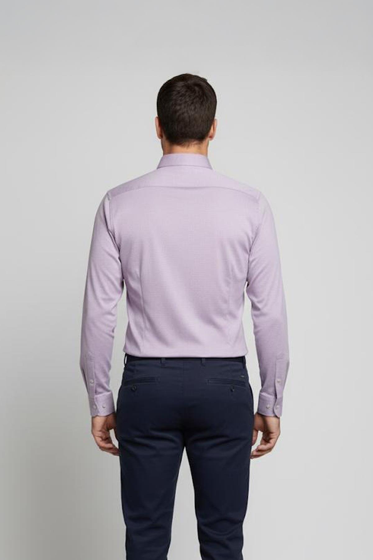 Düğmeli Yaka Erkek T-Shirt Lila - Sabri Özel