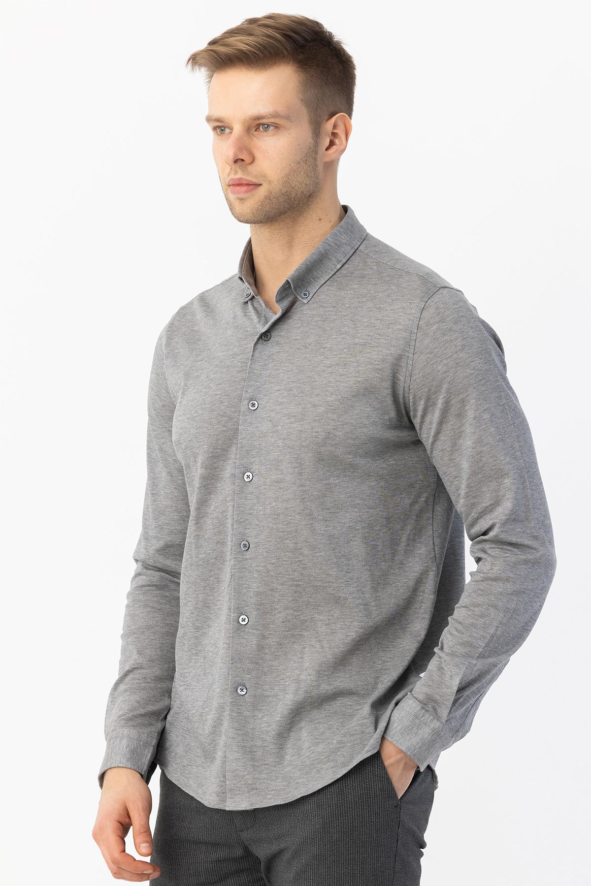 Erkek Gömlek Gri - Sabri Özel
