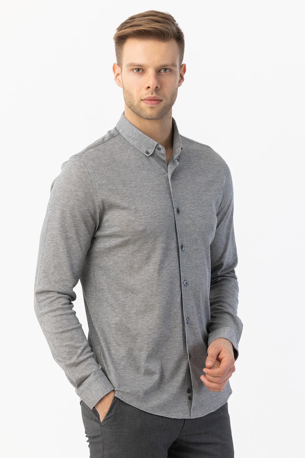 Erkek Gömlek Gri - Sabri Özel