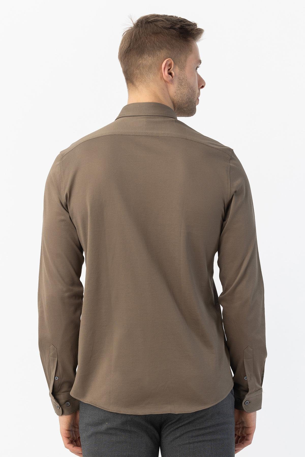 Erkek Gömlek Koyu Haki - Sabri Özel