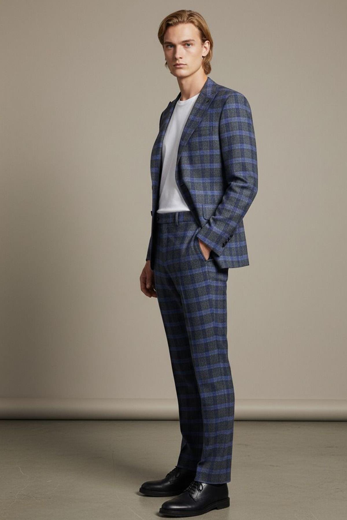 Erkek Takım Elbise Koyu Gri - Sabri Özel