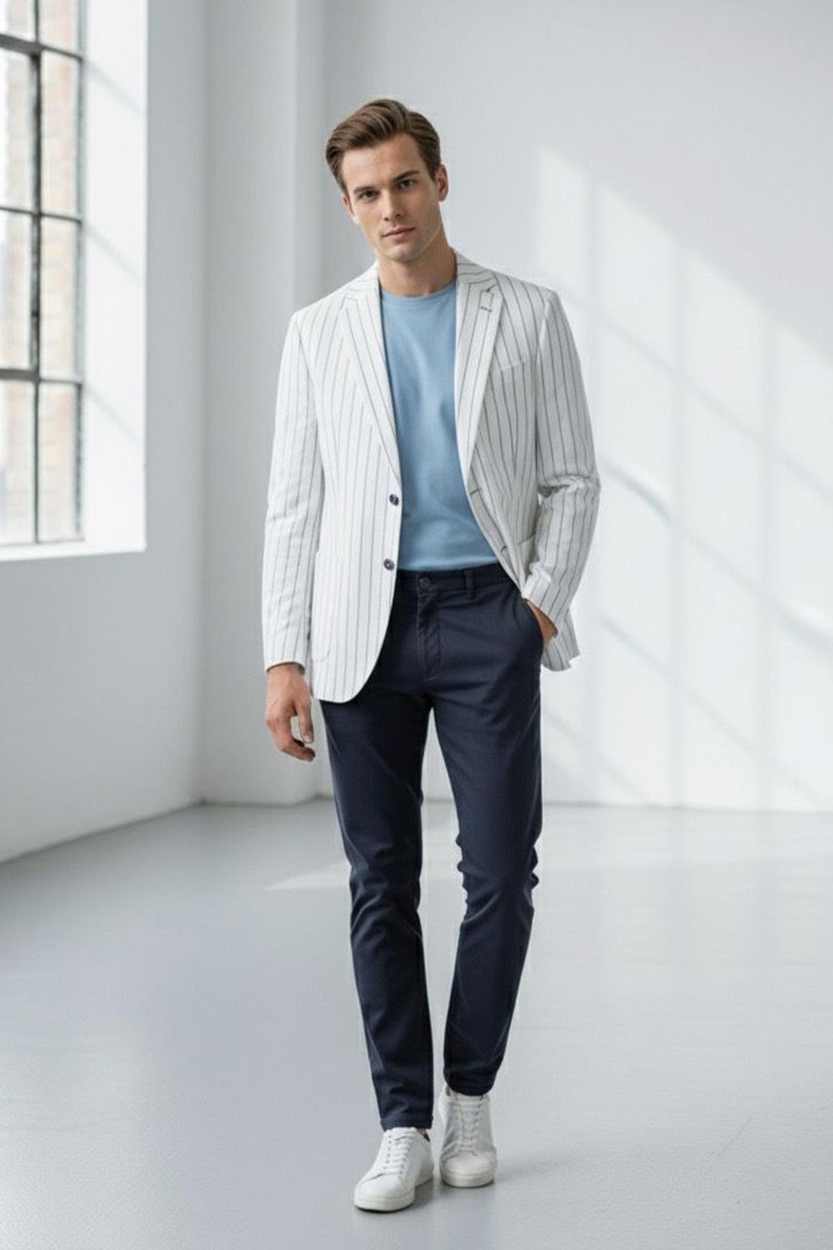 Kumaş Ceket Ekru - Sabri Özel