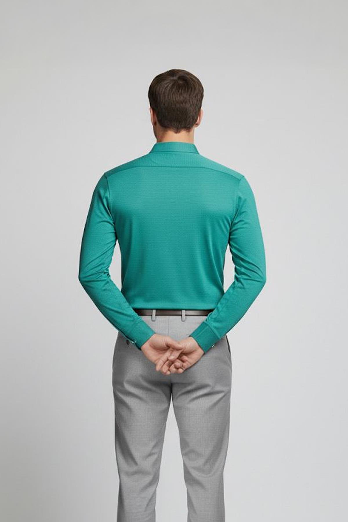 ÖRME ERKEK GÖMLEK Yeşil - Sabri Özel