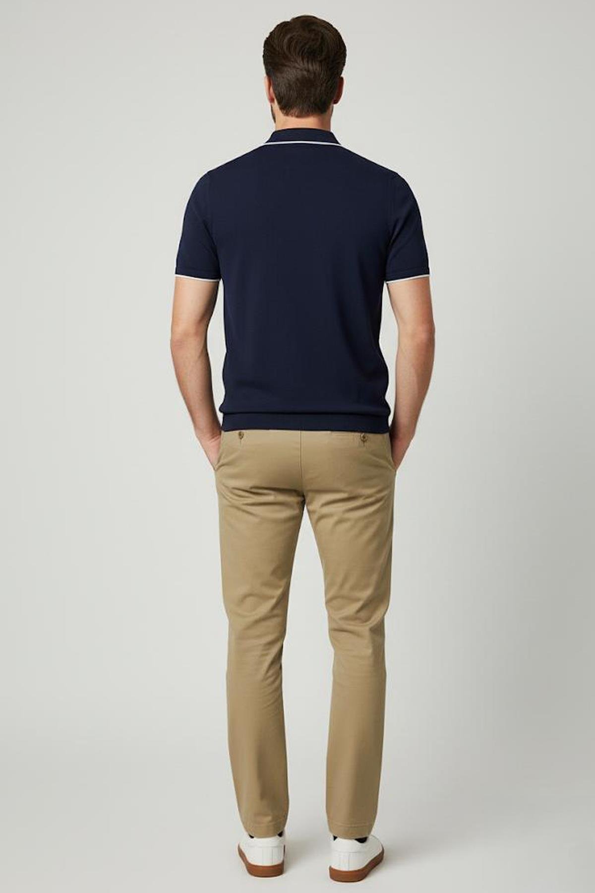 Triko Polo Yaka T-shirt Lacivert - Sabri Özel