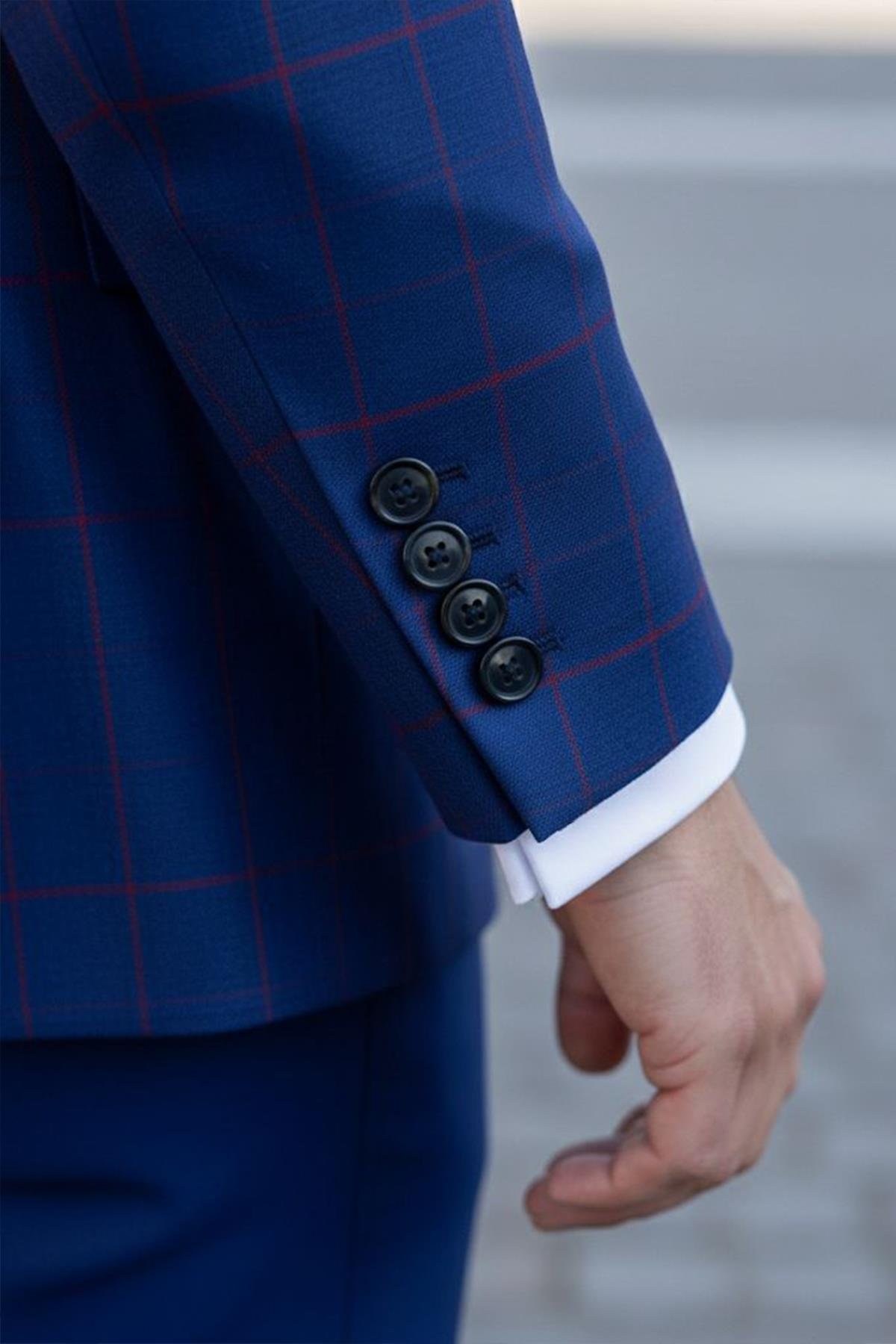 Yelekli Takım Elbise Lacivert - Sabri Özel