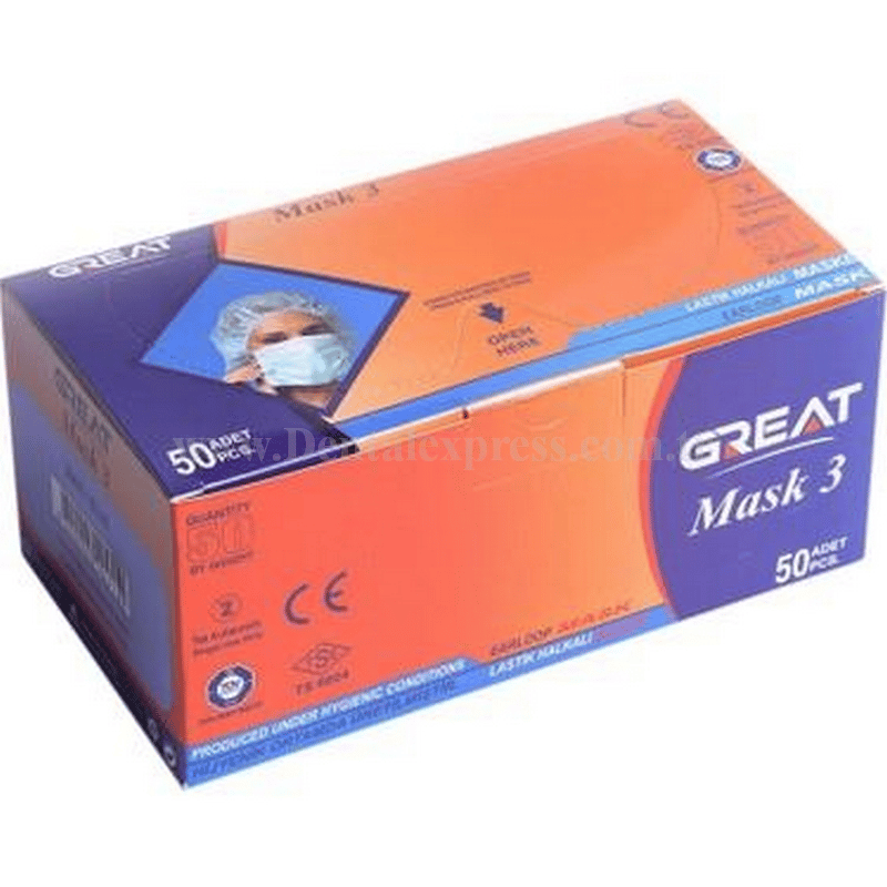 Great Mavi 3 katlı Cerrahi Maske