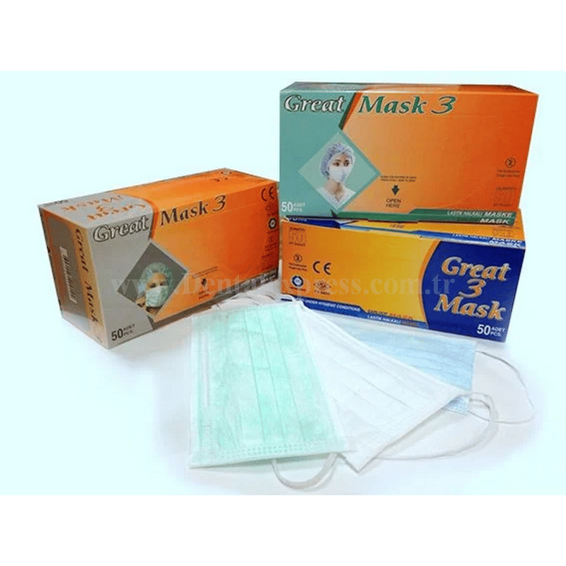 Great Mavi 3 katlı Cerrahi Maske