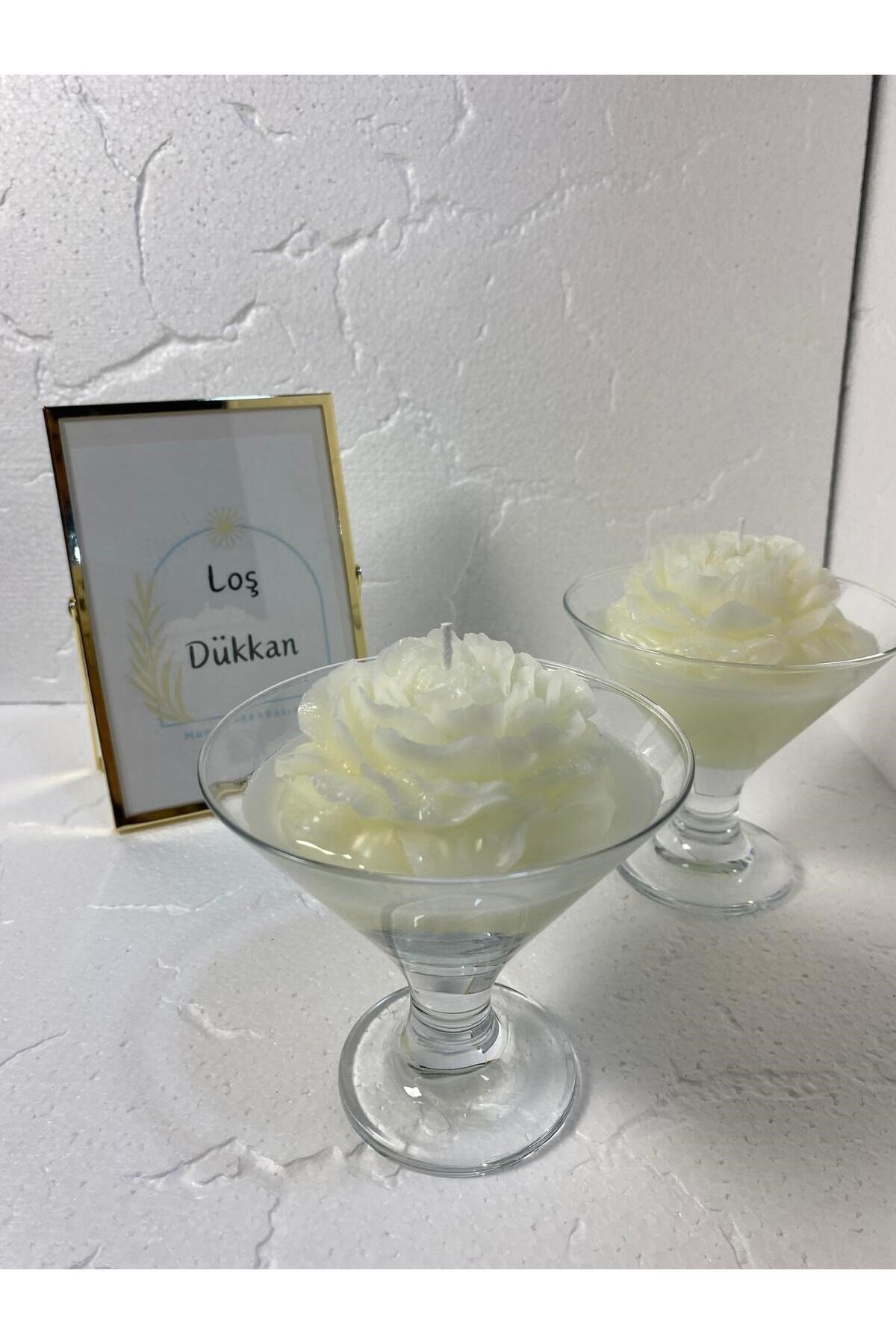 1 Adet Beyaz Şakayık Çiçekli Dekoratif Cam Kase Özel Tasarım Kokulu Aromaterapi Mum