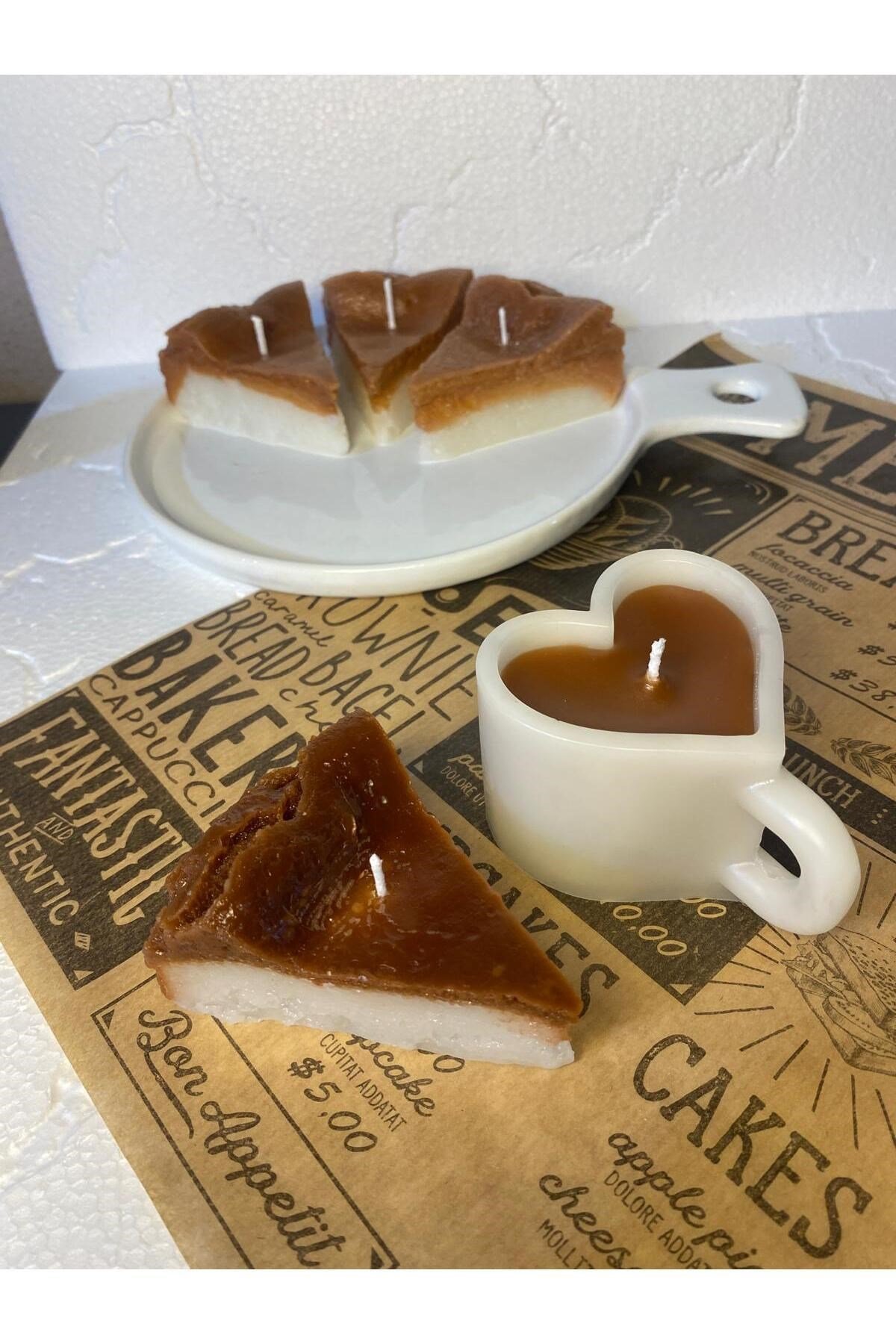 1 Adet Çikolatalı Çizkek Cheesecake Dekoratif Mum Candle