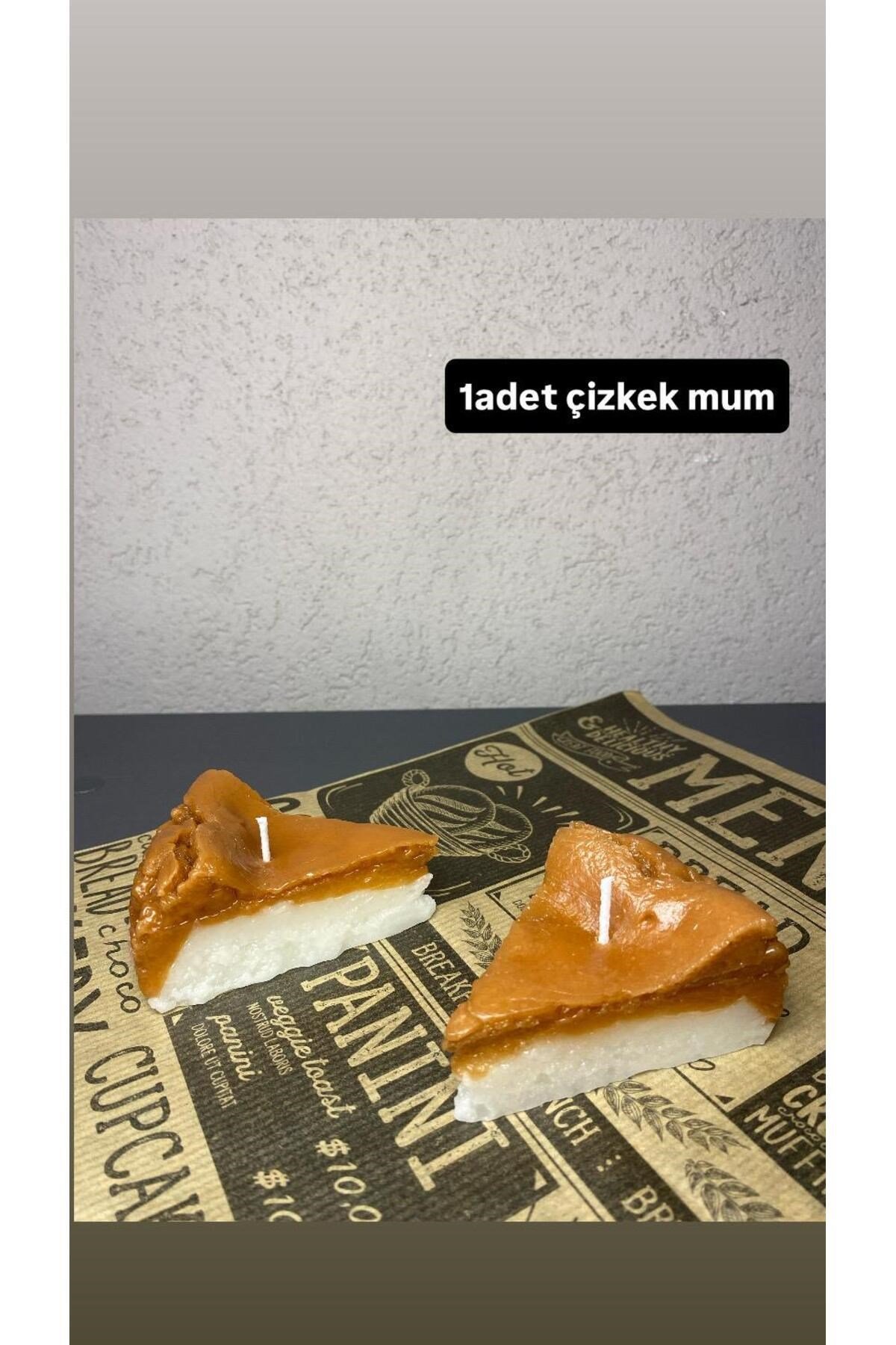 1 Adet Çikolatalı Çizkek Cheesecake Dekoratif Mum Candle