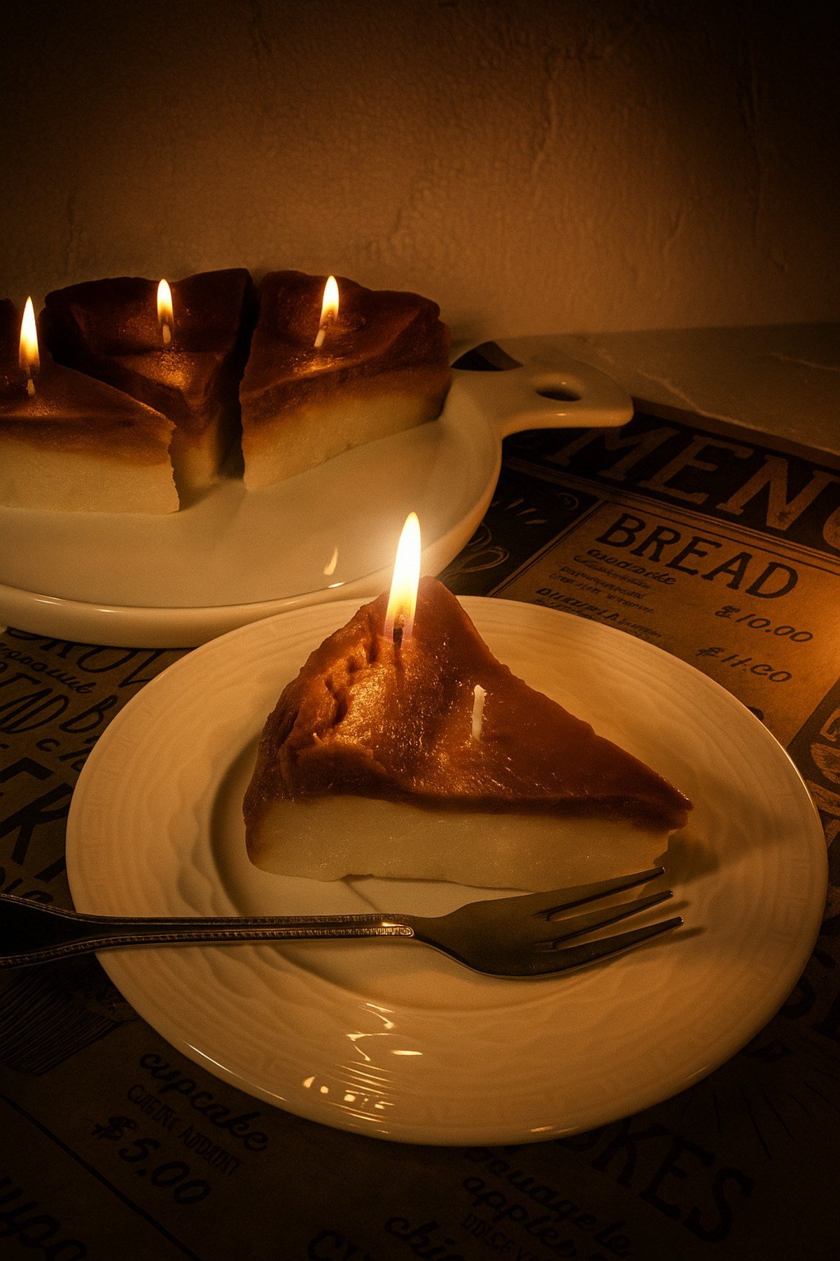1 Adet Çikolatalı Çizkek Cheesecake Dekoratif Mum Candle