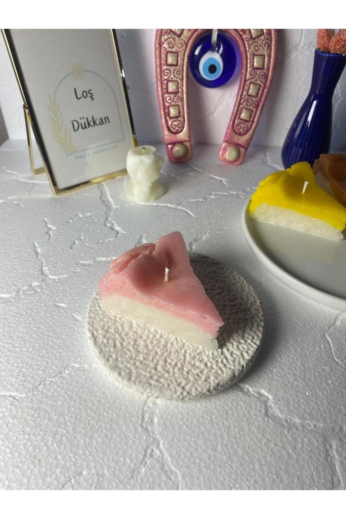 1 Adet Çilek Konsepli Çizkek Cheesecake Candle